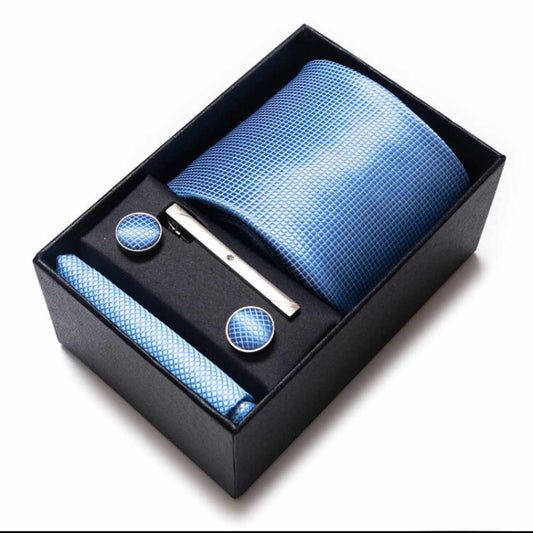 Elegantes Herren-Set: Seidenkrawatte, Manschettenknöpfe & Tuch