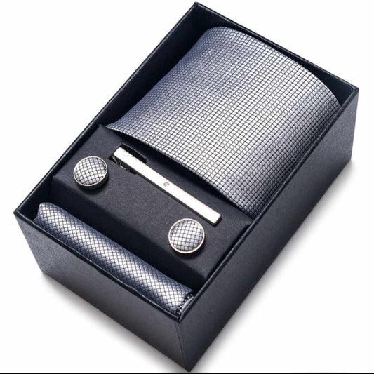 Elegantes Herren-Set mit Krawatte, Manschettenknöpfen & Einstecktuch