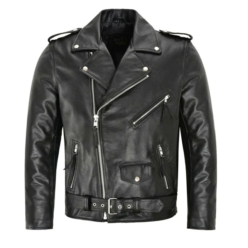 Herren Lederjacke im Rockstil - Winterlich & Elegant